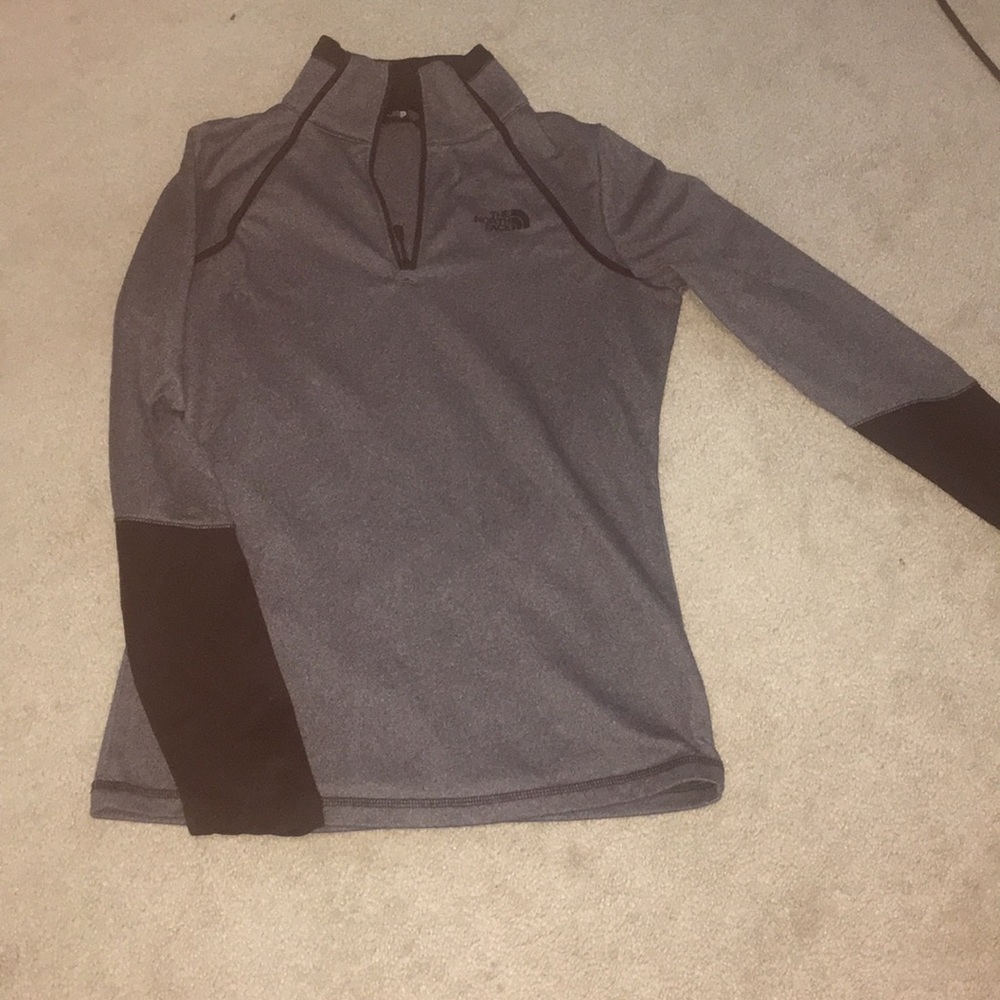 Gray NorthFace quarter zip